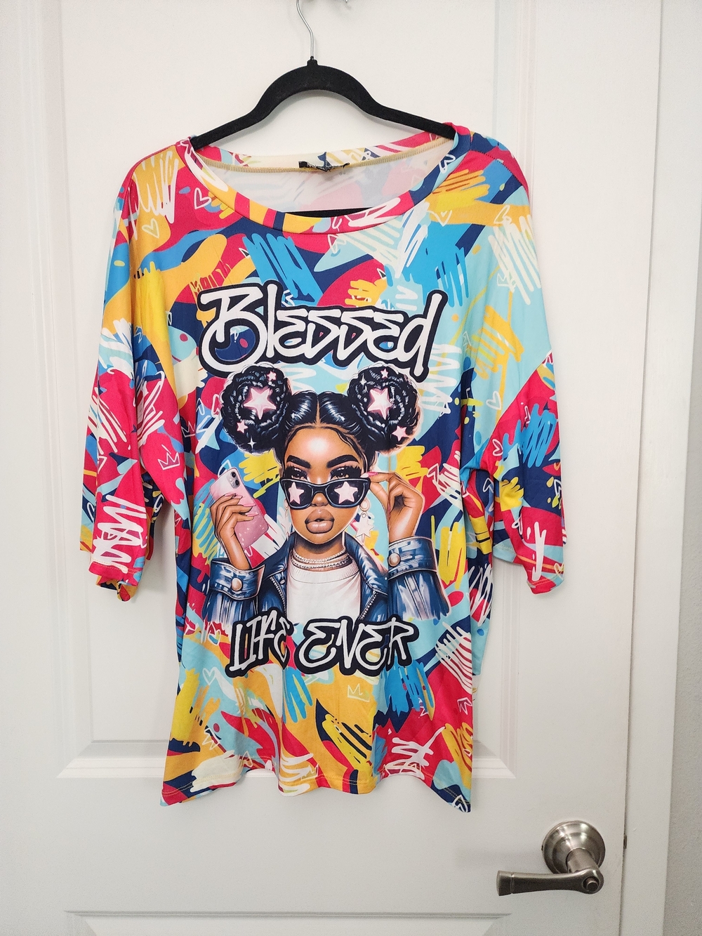 5/$30 Graphic 'Blessed' African American Women’s Tee
